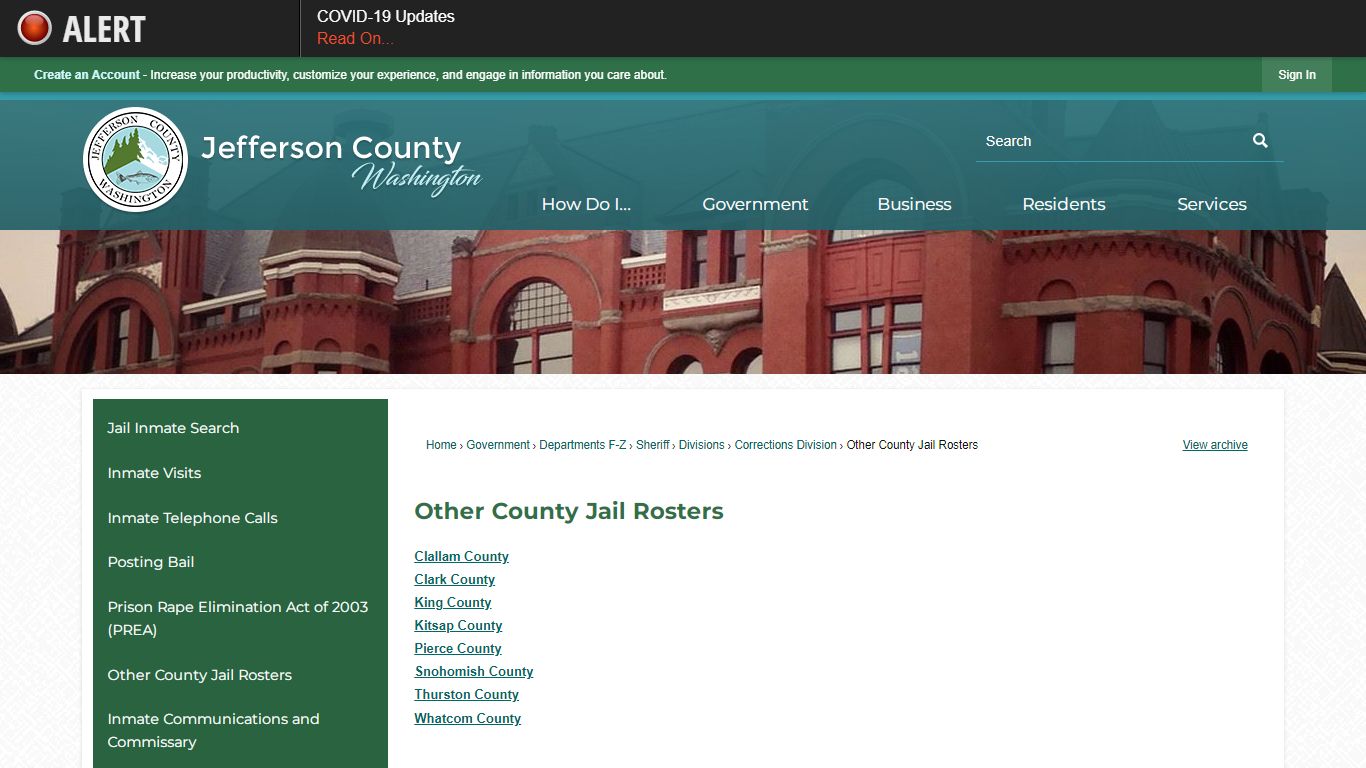 Other County Jail Rosters | Jefferson County, WA